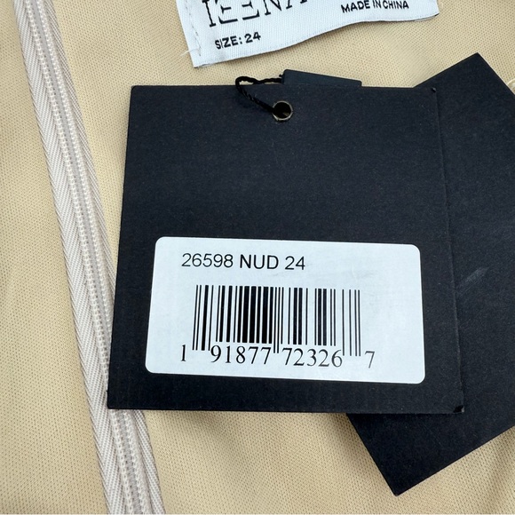 Mac Duggal Silver Sequin V Neck Wrap Gown Nude Formal Evening Dress 24 NWT - Picture 11 of 12